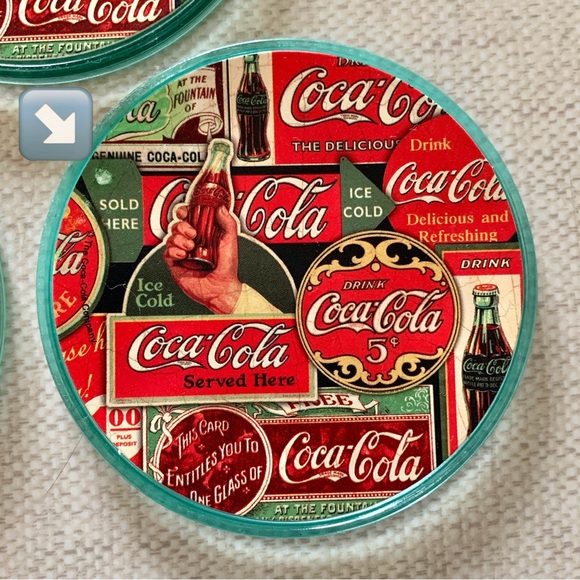 COCA-COLA Vintage Coasters Set Of 4 - Picture 5 of 9